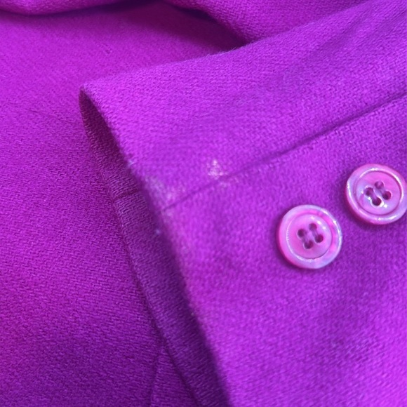 Vintage Kimberly Bennett Women's magenta Blazer 100% Merino wool size 8 - Picture 6 of 6